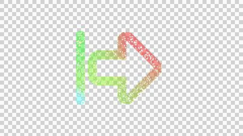 Icon arrow from left is made up of LED square shapes. There are bright diodes Illustrazione stock