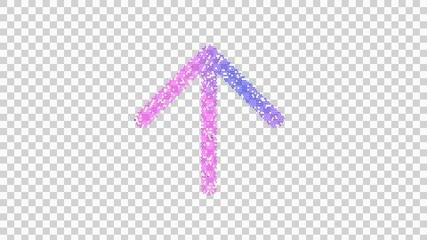 Icon arrow up is made up of LED square shapes. There are bright diodes and there Illustrazione stock