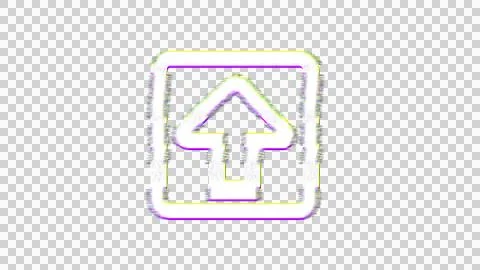 Icon arrow square up is distorted. Glitch. Noise, chromatic aberration, Stock Illustration
