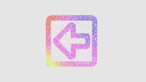 Icon arrow square left is made up of LED square shapes that shimmer and flicker. Vídeos de archivo 296213147