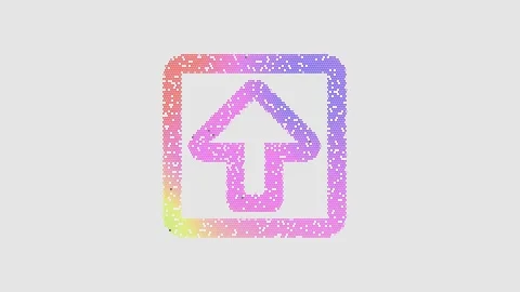 Icon arrow square up is made up of LED square shapes that shimmer and flicker. Vídeos de archivo 296213219