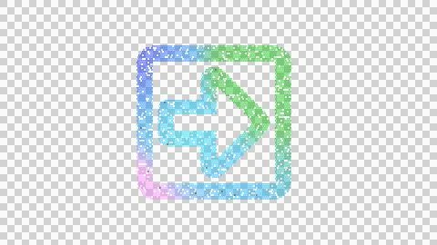 Icon arrow square right is made up of LED square shapes. There are bright diodes Illustrazione stock