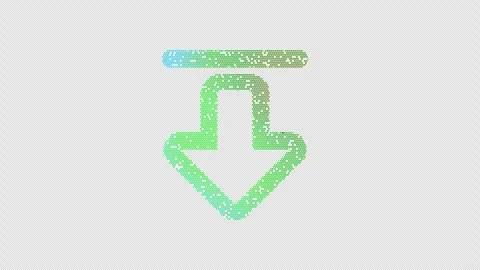 Icon arrow from top is made up of LED square shapes that shimmer and flicker. Stock Footage 296214979