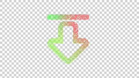 Icon arrow from top is made up of LED square shapes. There are bright diodes and Ilustração Stock