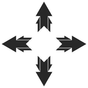 Icon arrow transfer move, switch four 4 way exchange logo Stock Illustration