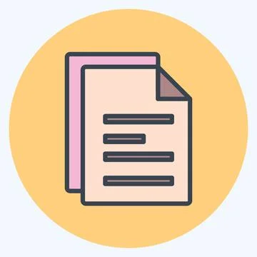 Icon Articles. suitable for Programming symbol. color mate style. simple desi Illustrazione stock