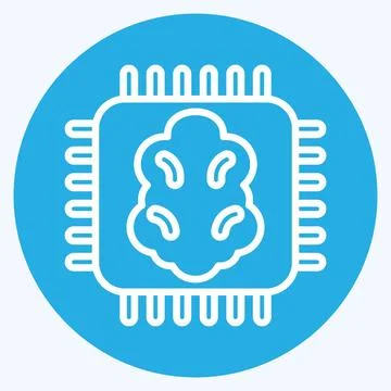 Icon Artificial Intelligence. related to Machine Learning symbol. blue eyes.. 스톡 일러스트