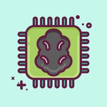 Icon Artificial Intelligence. related to Machine Learning symbol. MBE style.. 스톡 일러스트