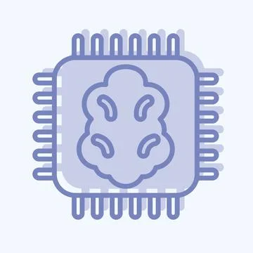 Icon Artificial Intelligence. related to Machine Learning symbol. two tone .. Stock Illustration