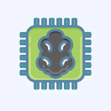 Icon Artificial Intelligence. related to Machine Learning symbol. doodle st.. Stock Illustration