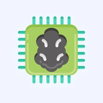 Icon Artificial Intelligence. related to Machine Learning symbol. flat styl.. イラスト素材