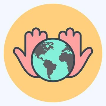Icon Artificial Noosphere. suitable for education symbol. color mate style. s Illustrazione stock