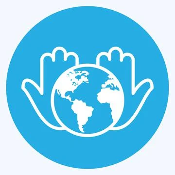 Icon Artificial Noosphere. suitable for education symbol. blue eyes style. si イラスト素材