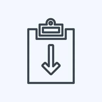 Icon Assignment Return II. suitable for Infographics symbol. line style. simp Stock Illustration