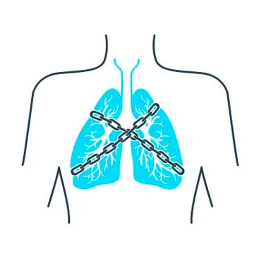 Icon asthma chain Stock Illustration