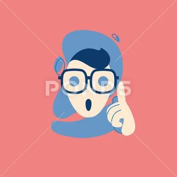 Icon of attention gesture man. index finger up. Stock Illustrationen