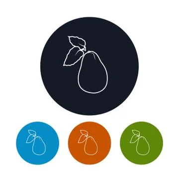 Icon  Avocado in the Contours Stock Illustration