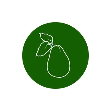 Icon Avocado in the Contours Stock Illustration