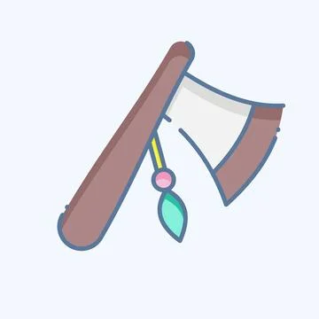 Icon Axe. related to American Indigenous symbol. doodle style. simple desig.. Stock-Illustration