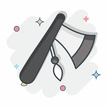 Icon Axe. related to American Indigenous symbol. comic style. simple design.. 스톡 일러스트