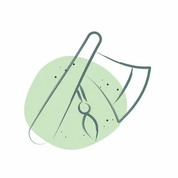 Icon Axe. related to American Indigenous symbol. Color Spot Style. simple d.. Stock-Illustration