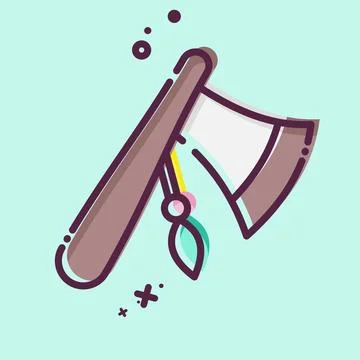 Icon Axe. related to American Indigenous symbol. MBE style. simple design e.. Stock-Illustration