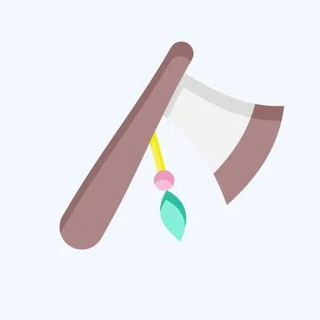 Icon Axe. related to American Indigenous symbol. flat style. simple design .. Stock-Illustration