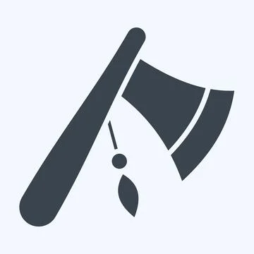 Icon Axe. related to American Indigenous symbol. glyph style. simple design.. Stock Illustration