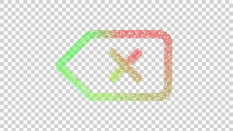 Icon backspace is made up of LED square shapes. There are bright diodes and Illustrazione stock