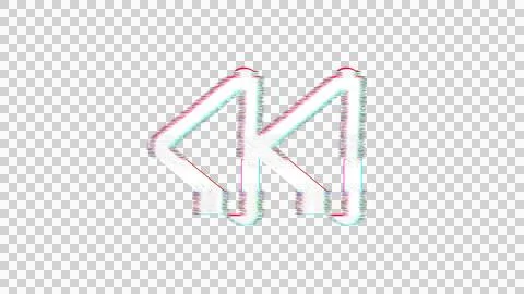 Icon backward is distorted. Glitch. Noise, chromatic aberration, geometric Stock Illustration