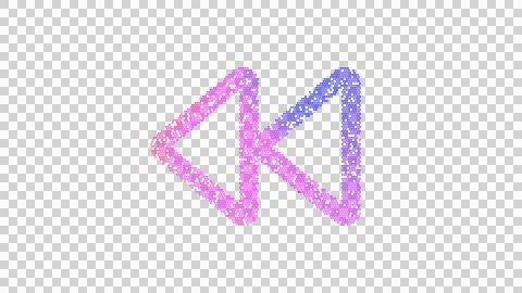 Icon backward is made up of LED square shapes. There are bright diodes and there Illustrazione stock