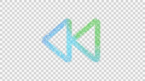 Icon backward is made up of LED square shapes. There are bright diodes and there Illustrazione stock