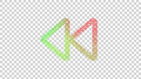 Icon backward is made up of LED square shapes. There are bright diodes and there Illustrazione stock
