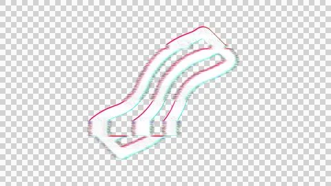 Icon bacon is distorted. Glitch. Noise, chromatic aberration, geometric Stock Illustration