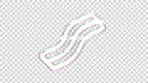 Icon bacon is distorted. Glitch. Noise, chromatic aberration, geometric Stock Illustration