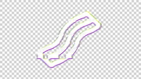 Icon bacon is distorted. Glitch. Noise, chromatic aberration, geometric Stock Illustration