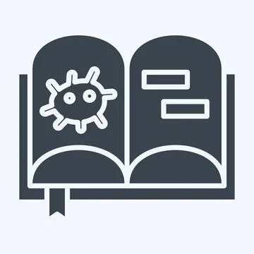 Icon Bacteriology Book. related to Bioengineering symbol. glyph style Stock Illustration