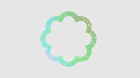 Icon badge is made up of LED square shapes that shimmer and flicker. There are Video stock 296214779