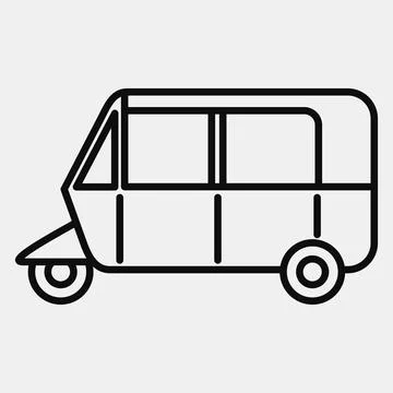 Icon bajaj. Transportation elements. Icons in line style. Good for prints, .. Stock Illustration