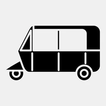 Icon bajaj. Transportation elements. Icons in glyph style. Good for prints,.. Stock Illustration