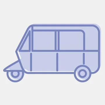 Icon bajaj. Transportation elements. Icons in two tone style. Good for prin.. Illustrazione stock