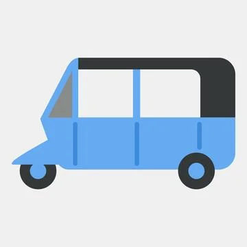 Icon bajaj. Transportation elements. Icons in flat style. Good for prints, .. Stock Illustration