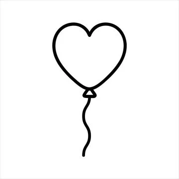 Icon. Balloon with string. Shape of ballons for birthday, party and wedding. 스톡 일러스트