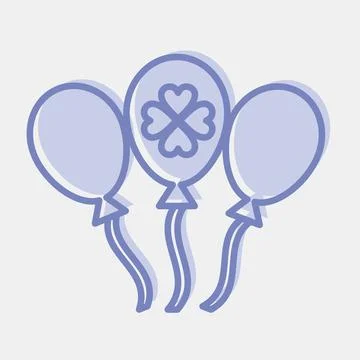 Icon balloons. St. Patrick's Day celebration elements. Icons in two tone st.. イラスト素材