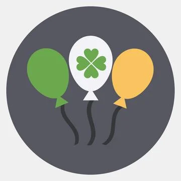 Icon balloons. St. Patrick's Day celebration elements. Icons in color mate .. イラスト素材