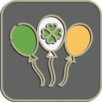 Icon balloons. St. Patrick's Day celebration elements. Icons in embossed st.. Illustrazione stock