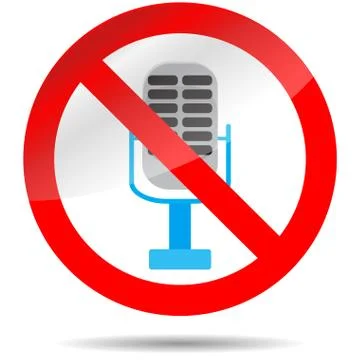 Icon ban microphone Stock Illustration