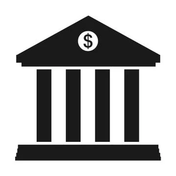 Icon of Bank building Stock Illustration