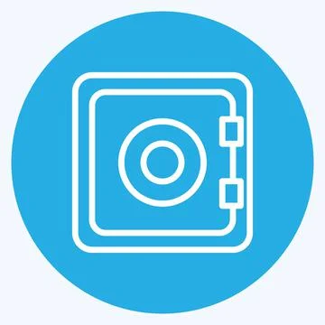 Icon Bank Safe. suitable for Security symbol. blue eyes style. simple design  Stock Illustration