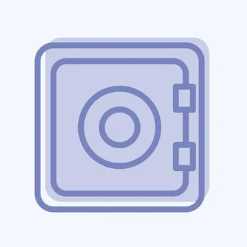 Icon Bank Safe. suitable for Security symbol. two tone style. simple design e Stock Illustration